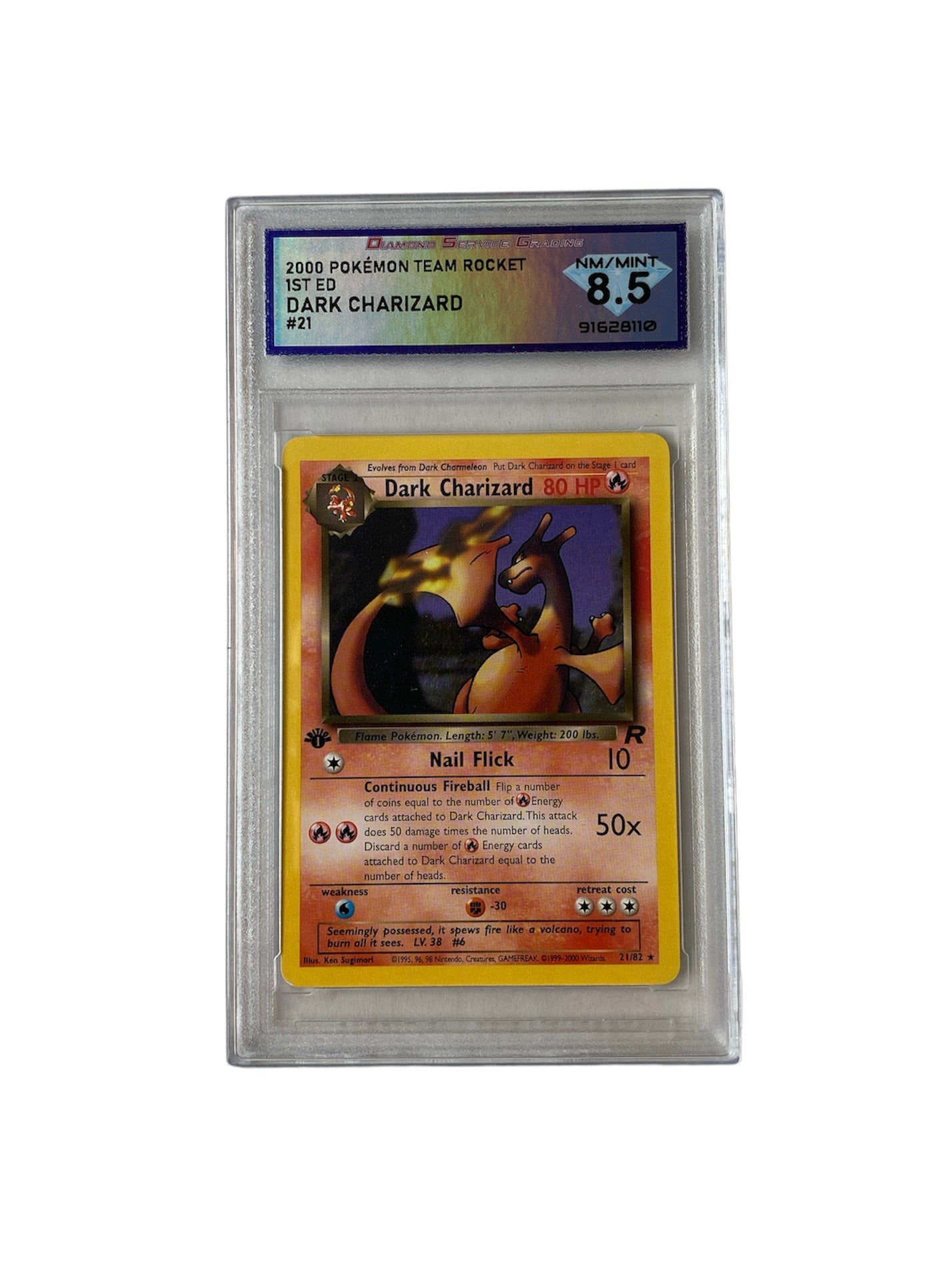 DSG 8.5 Dark Charizard Team Rocket 1st Edition