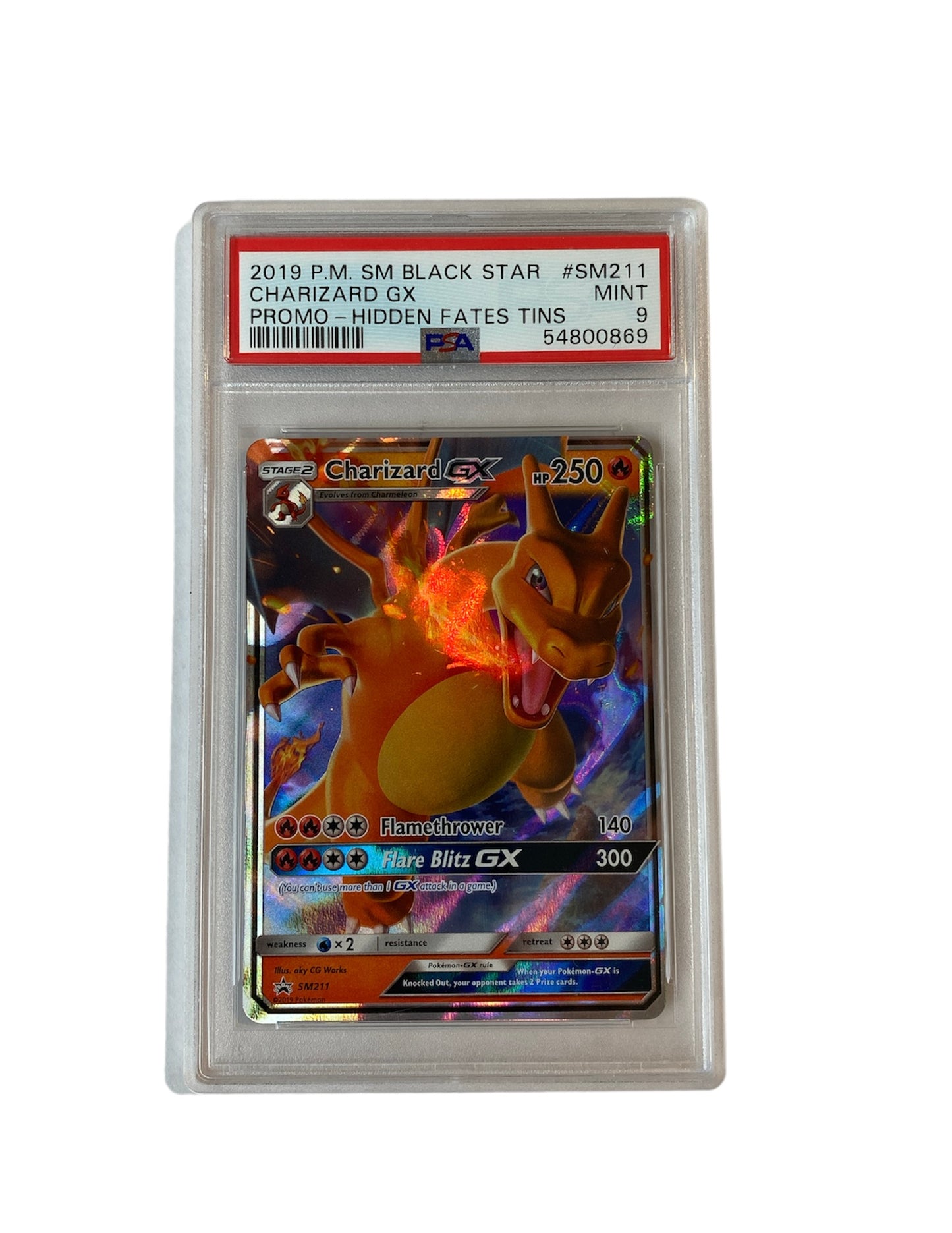 PSA 9 Charizard GX Hidden Fates